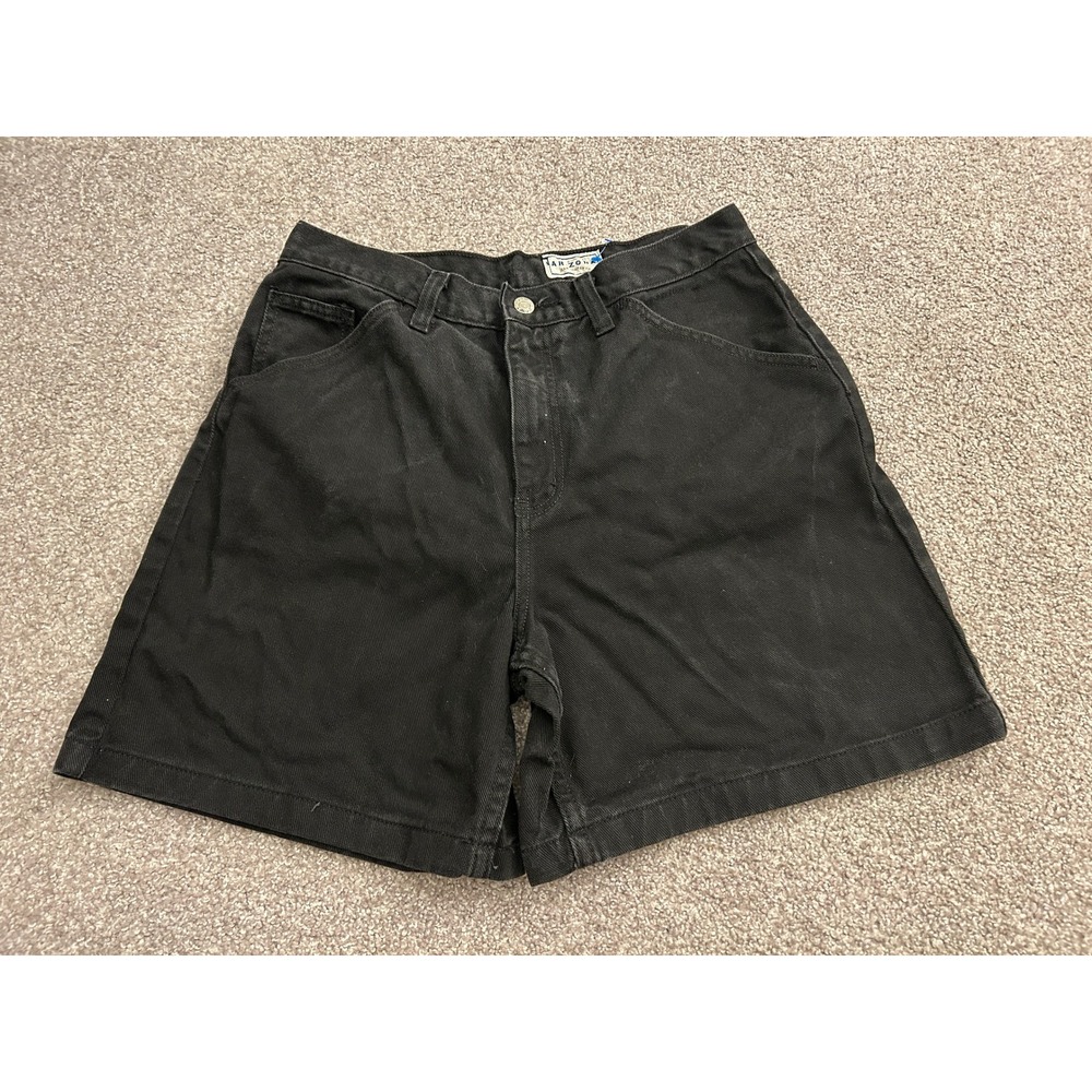 Arizona Jean Co Denim Carpenter Shorts Womens 11 Black Excellent High Waist‎ 90s